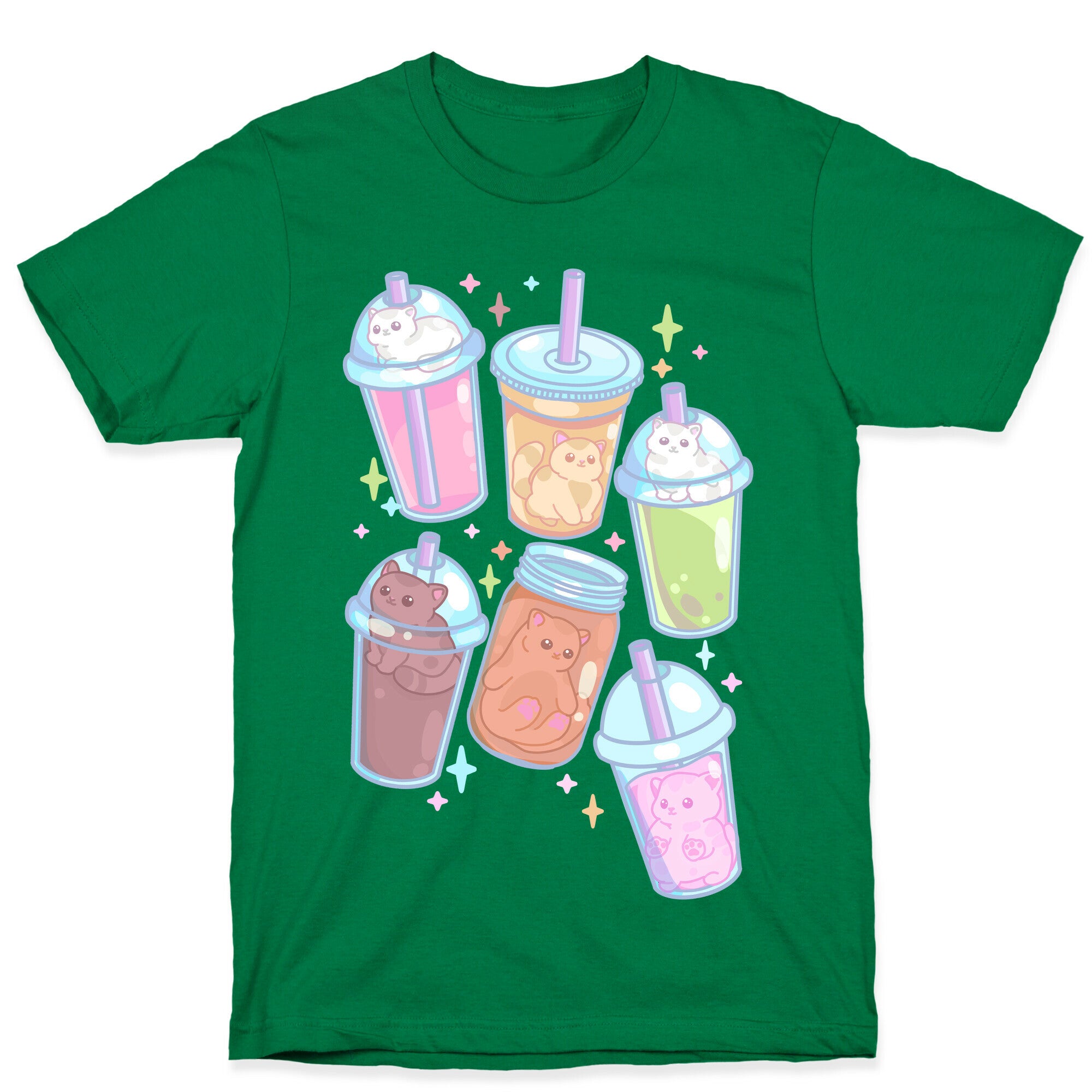 Kawaii Cat Cafe Drinks T-Shirt