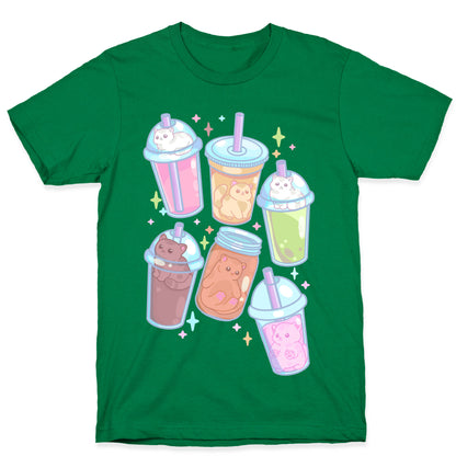 Kawaii Cat Cafe Drinks T-Shirt