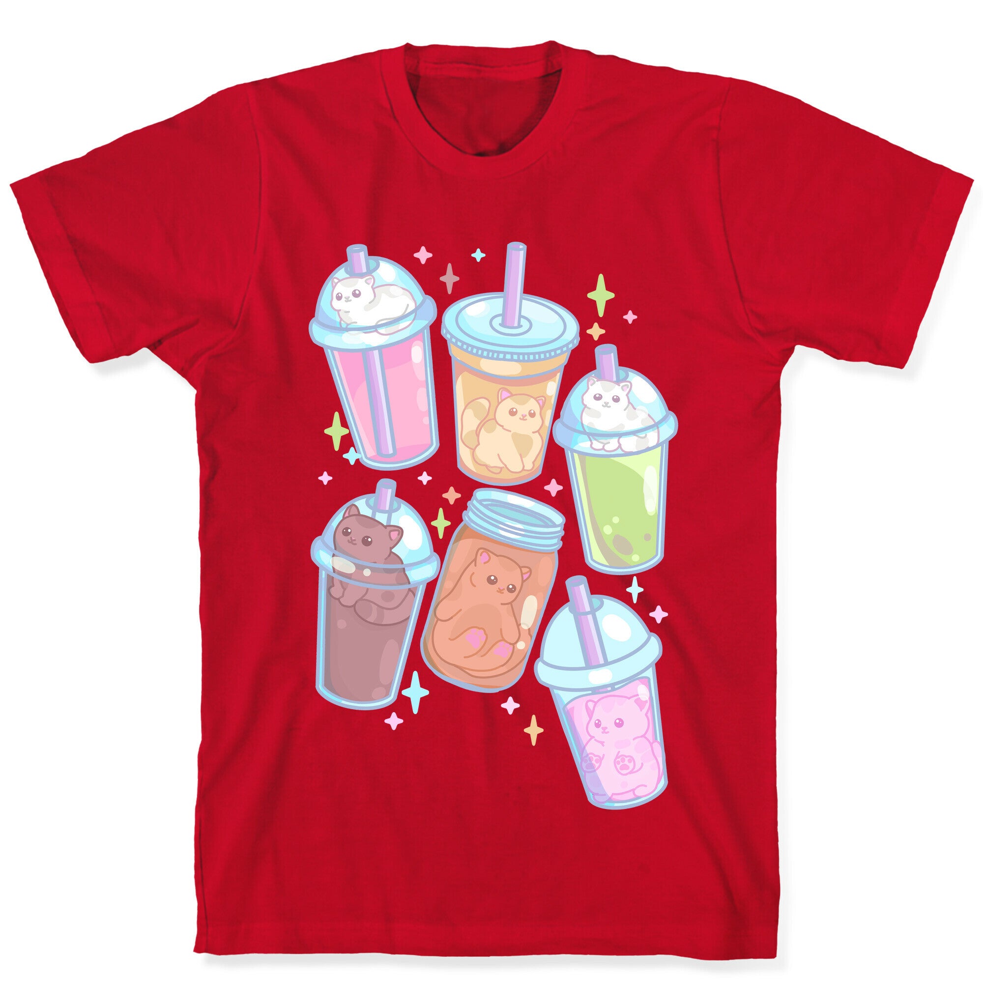 Kawaii Cat Cafe Drinks T-Shirt