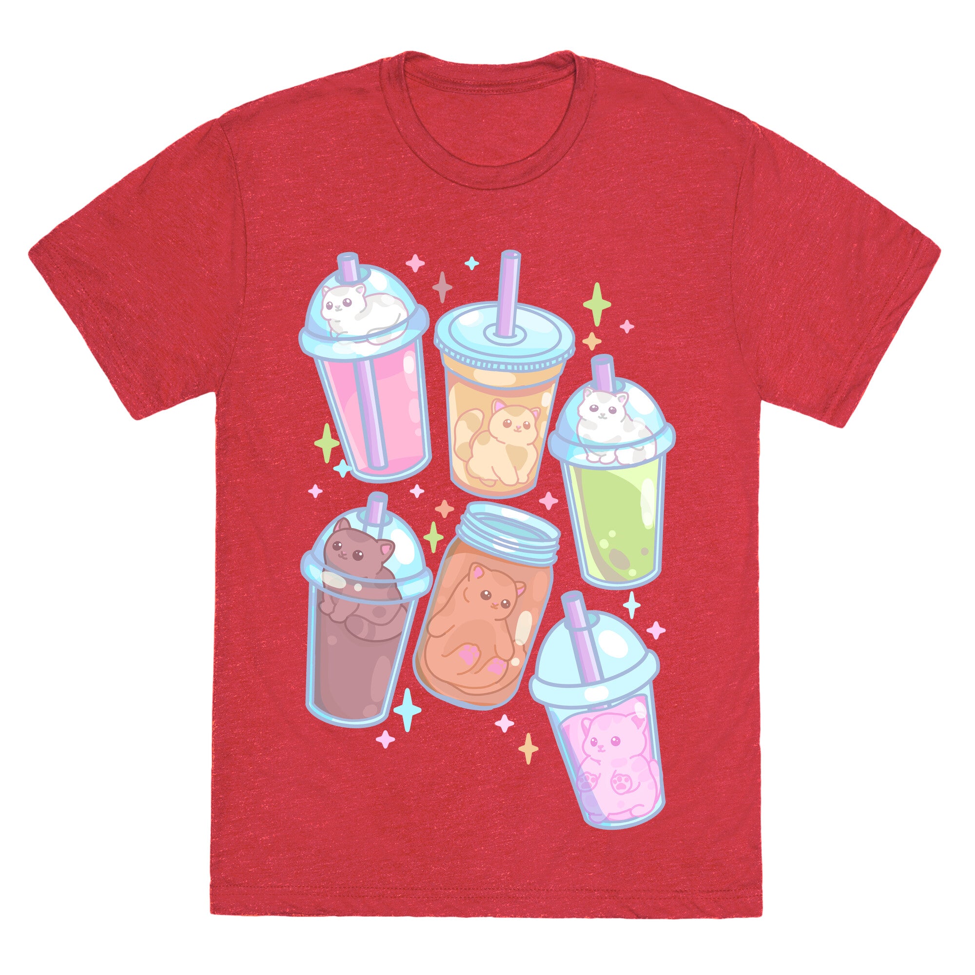 Kawaii Cat Cafe Drinks Unisex Triblend Tee