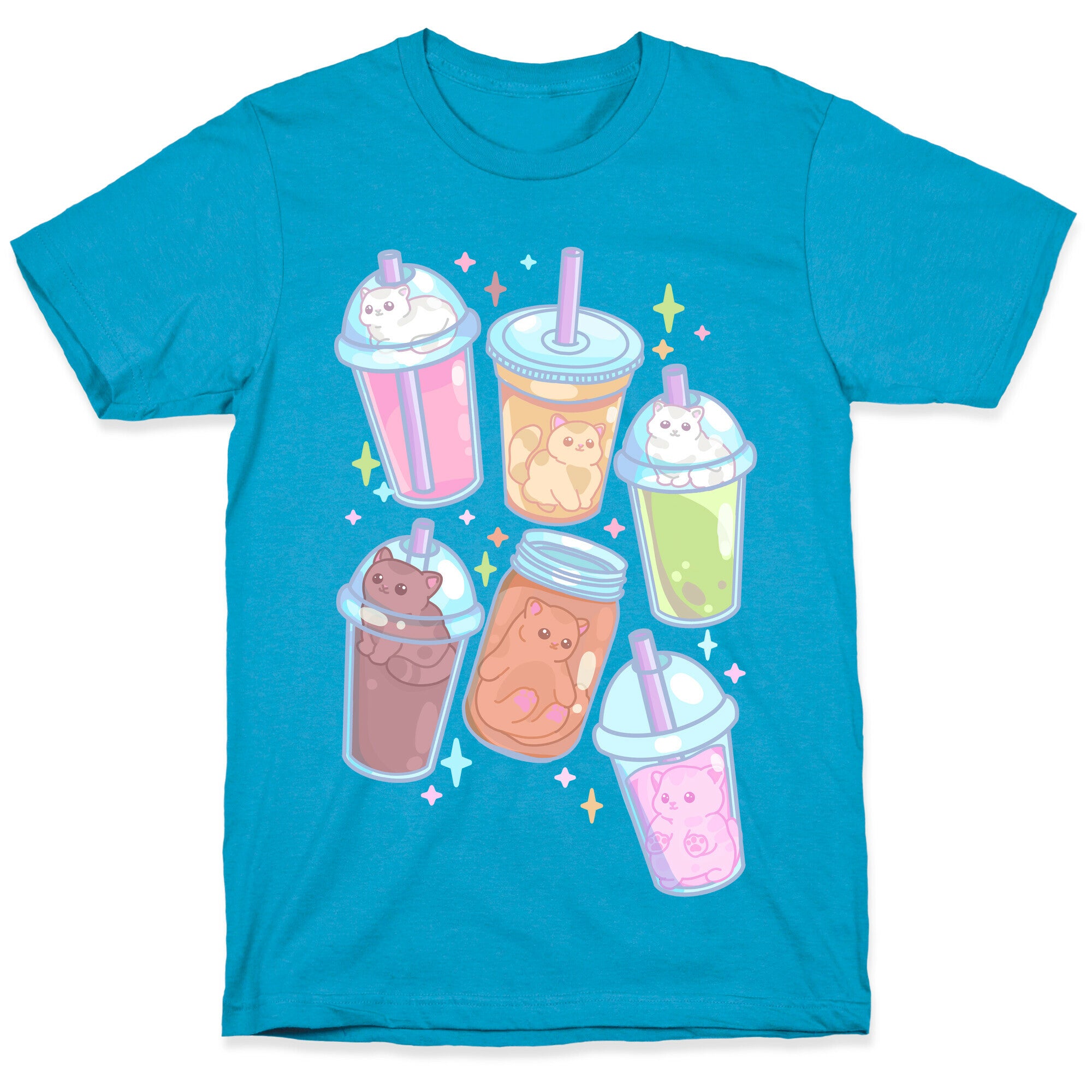 Kawaii Cat Cafe Drinks Unisex Triblend Tee