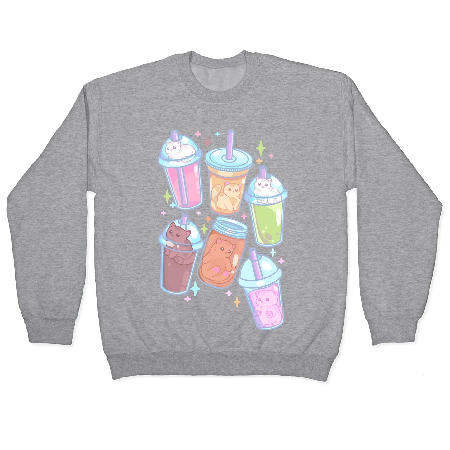 Kawaii Cat Cafe Drinks Crewneck Sweatshirt
