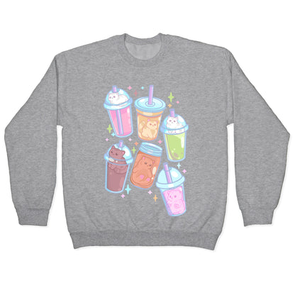 Kawaii Cat Cafe Drinks Crewneck Sweatshirt