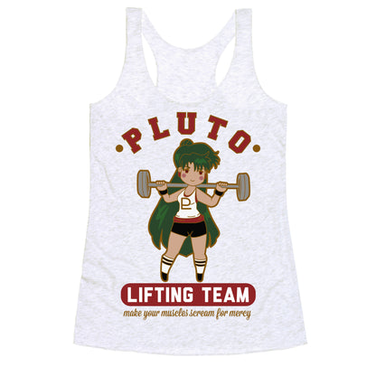 Pluto Lifting Team Parody Racerback Tank