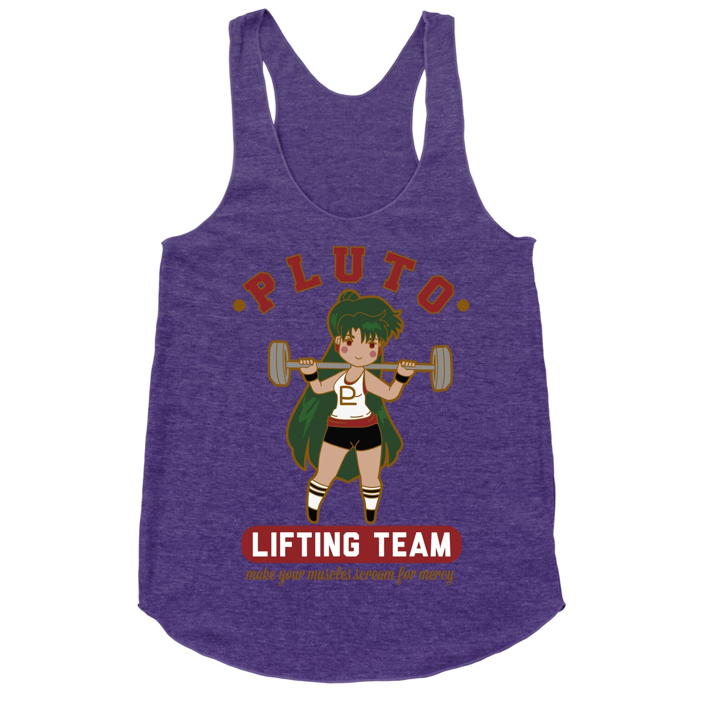 Pluto Lifting Team Parody Racerback Tank