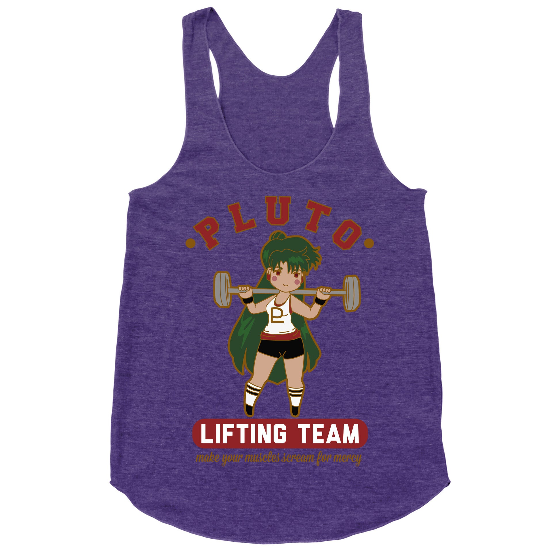 Pluto Lifting Team Parody Racerback Tank