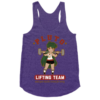 Pluto Lifting Team Parody Racerback Tank