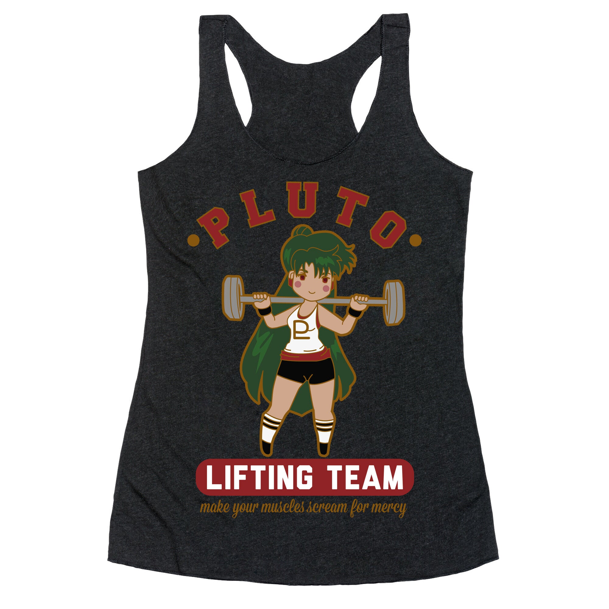 Pluto Lifting Team Parody Racerback Tank