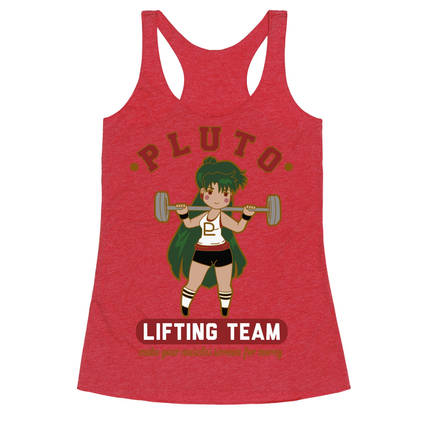 Pluto Lifting Team Parody Racerback Tank