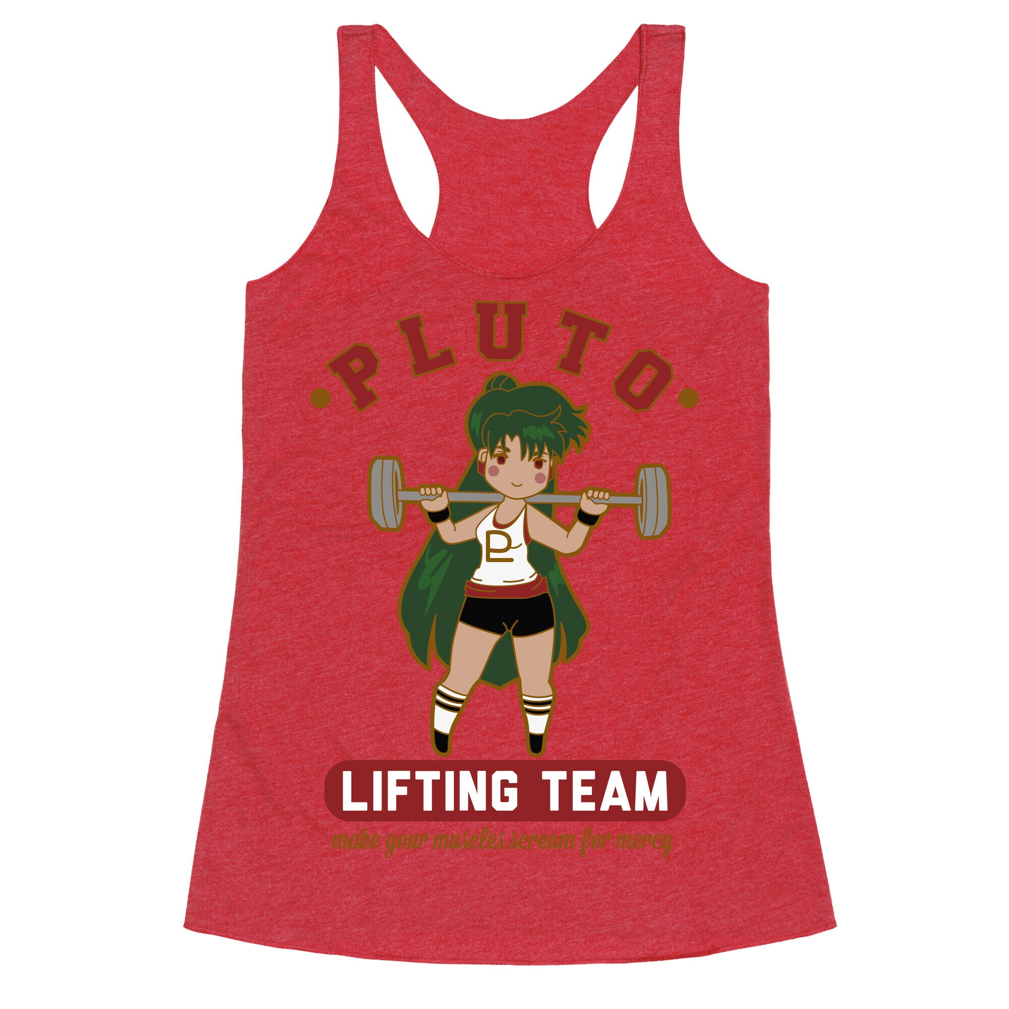 Pluto Lifting Team Parody Racerback Tank