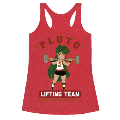 Pluto Lifting Team Parody Racerback Tank