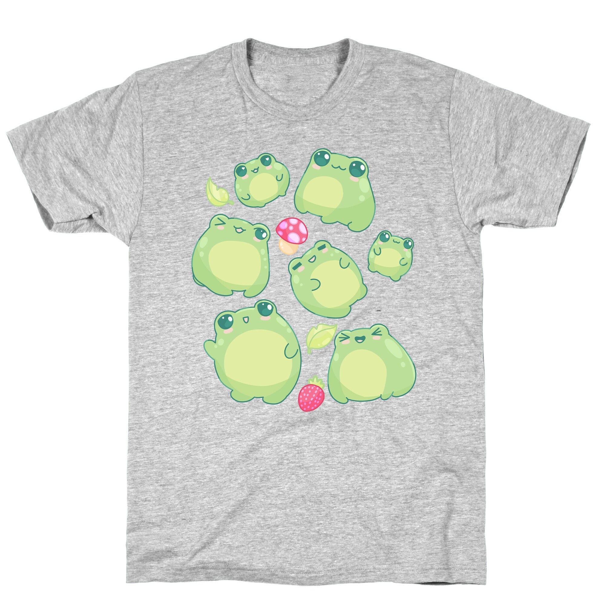 Kawaii Frogs Pattern T-Shirt