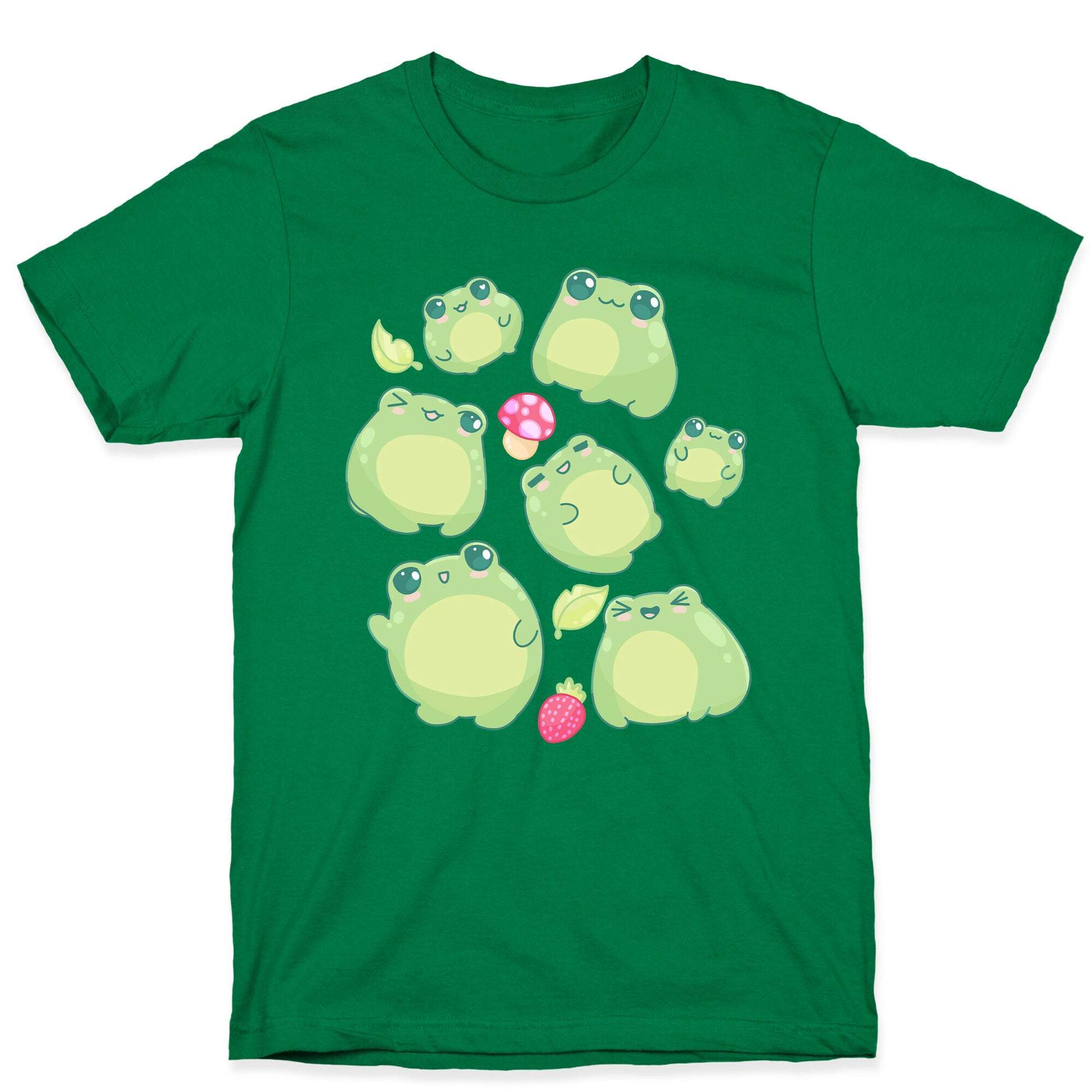 Kawaii Frogs Pattern T-Shirt