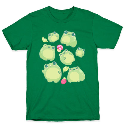 Kawaii Frogs Pattern T-Shirt
