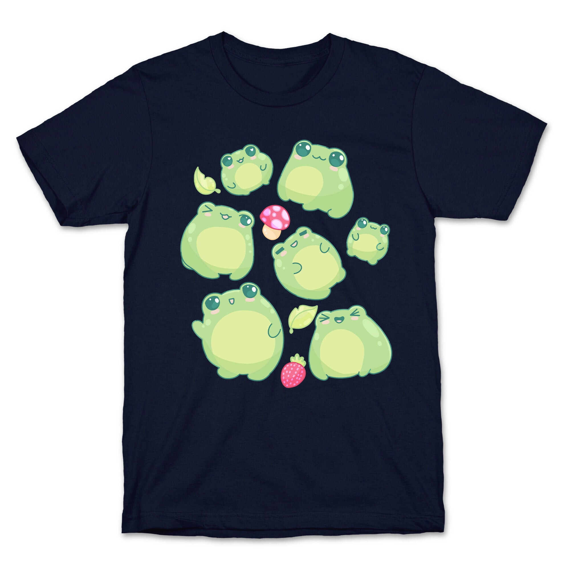 Kawaii Frogs Pattern T-Shirt
