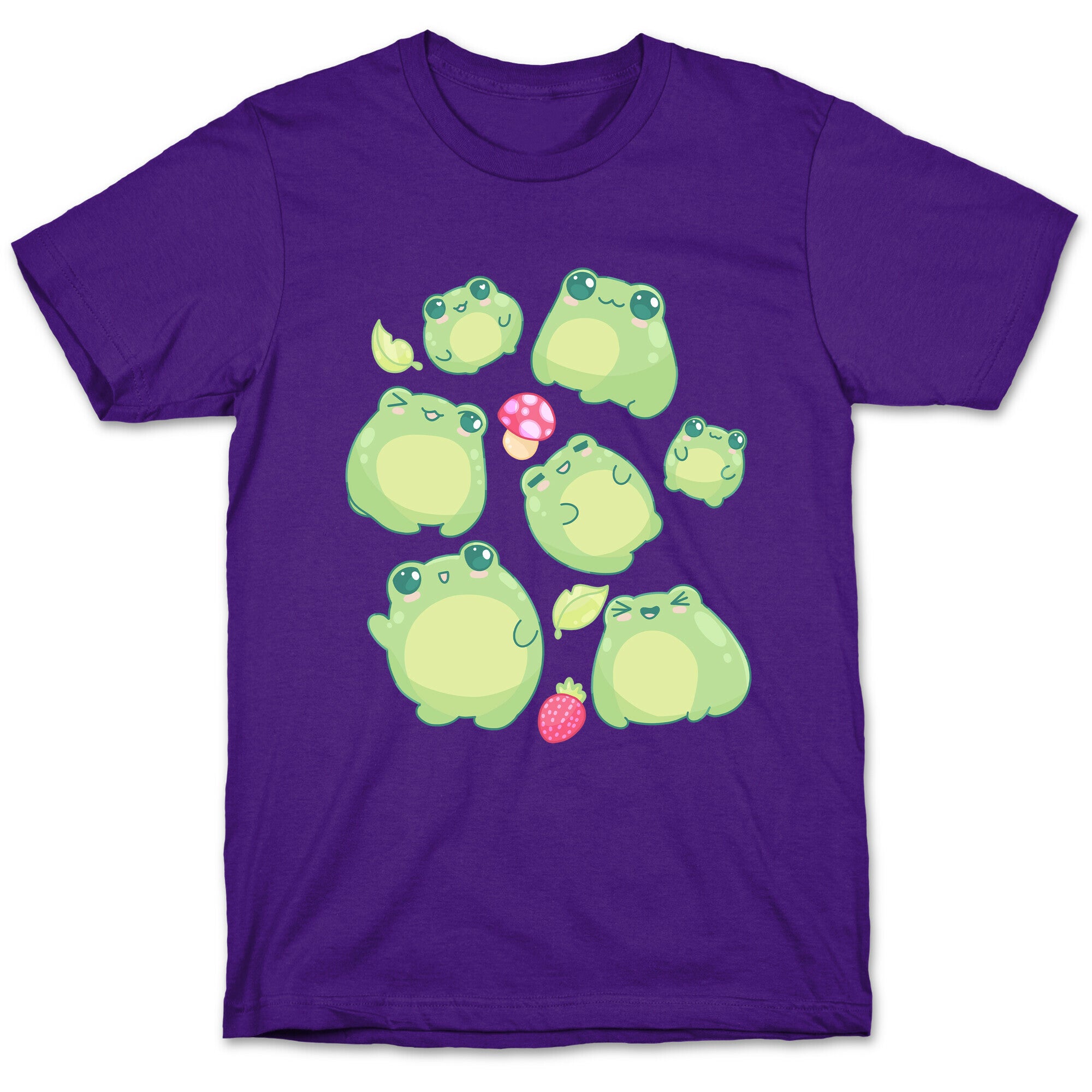 Kawaii Frogs Pattern T-Shirt