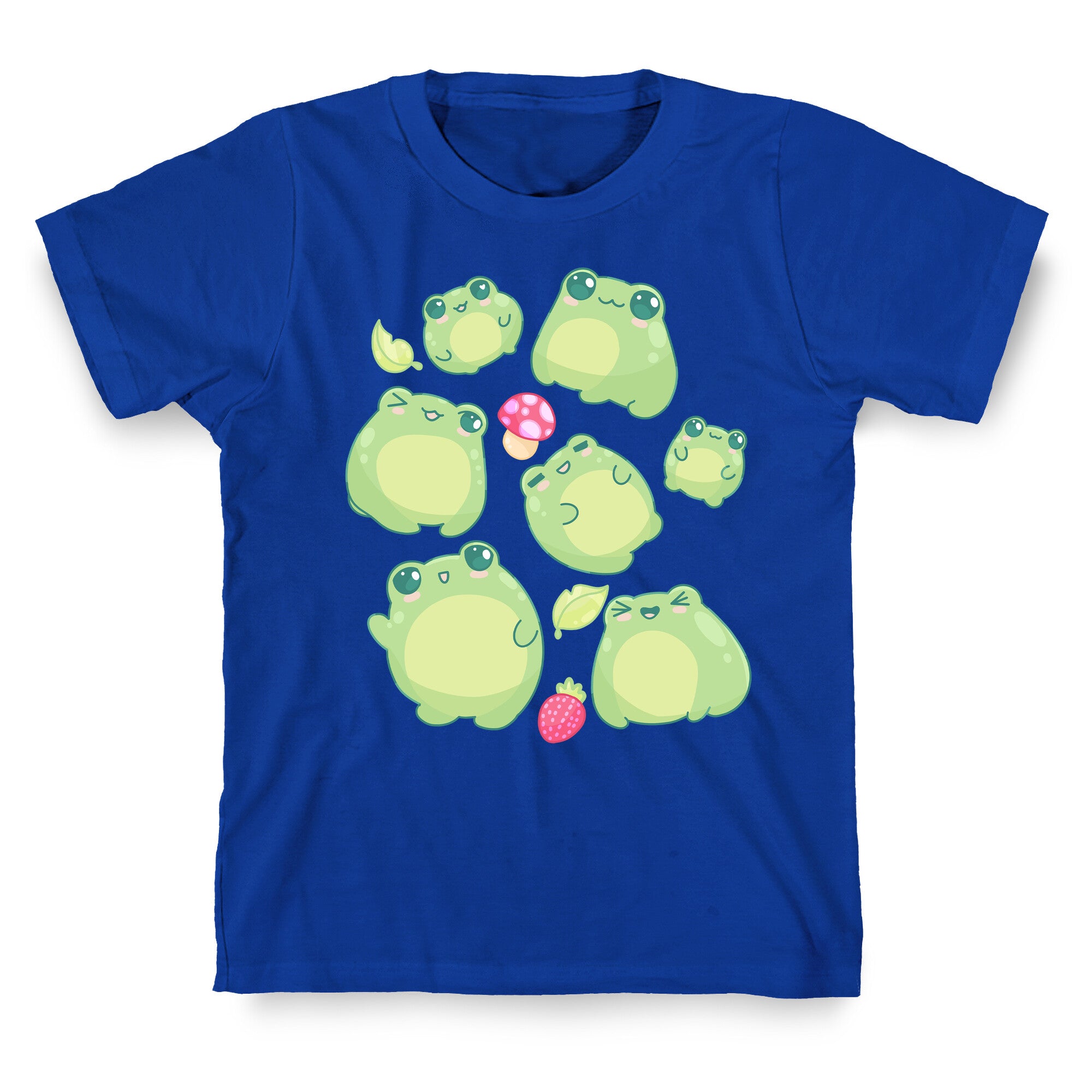 Kawaii Frogs Pattern T-Shirt