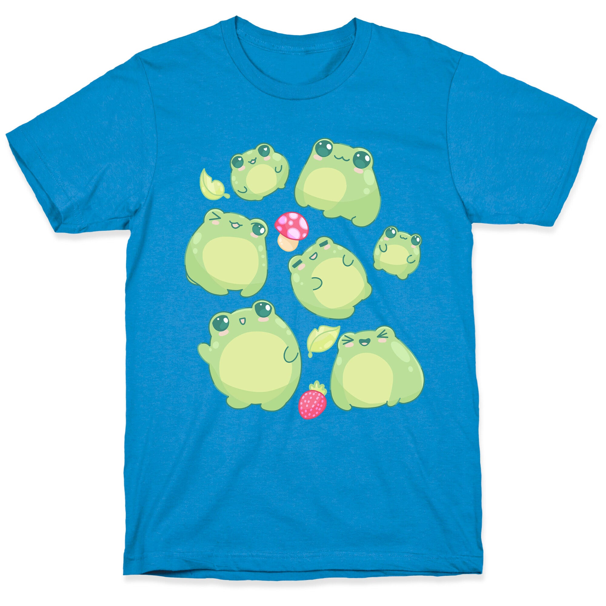 Kawaii Frogs Pattern T-Shirt