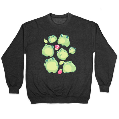 Kawaii Frogs Pattern Crewneck Sweatshirt