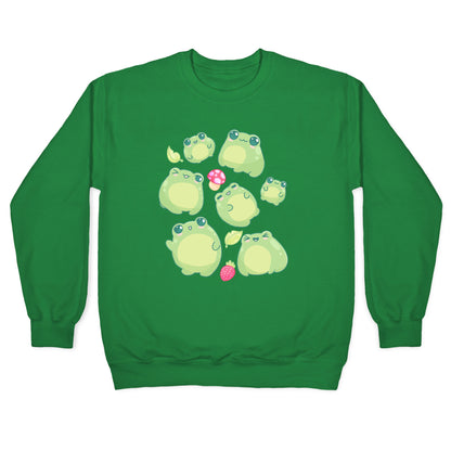 Kawaii Frogs Pattern Crewneck Sweatshirt