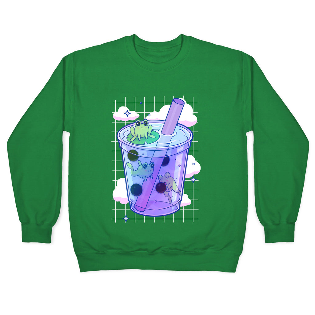Kawaii Boba Frogs Crewneck Sweatshirt
