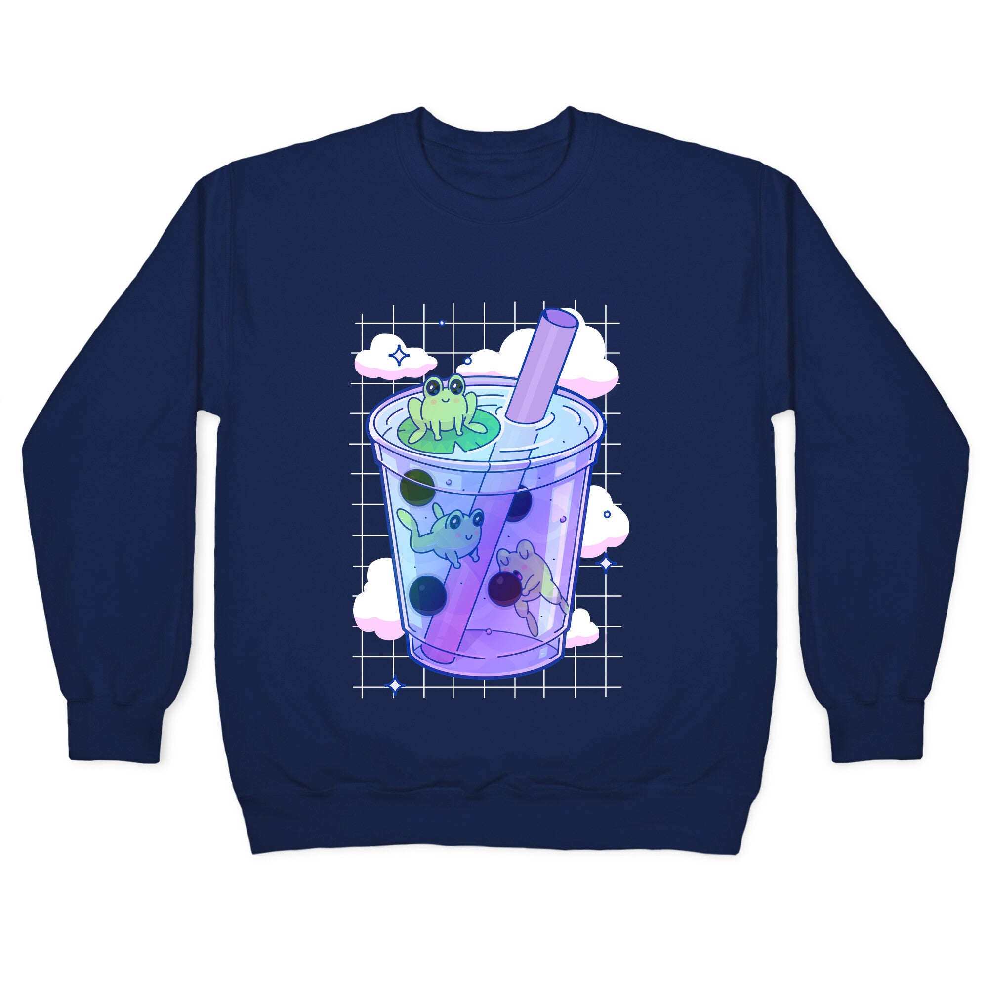 Kawaii Boba Frogs Crewneck Sweatshirt
