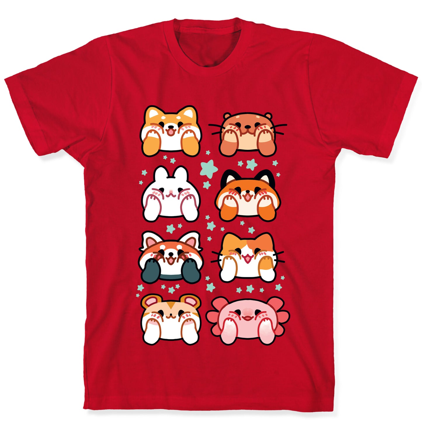 Kawaii Squishy Face Animals T-Shirt