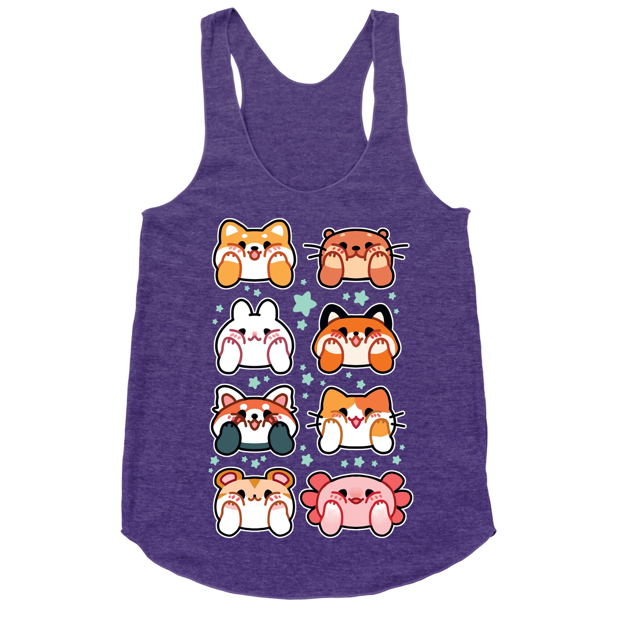 Kawaii Squishy Face Animals Racerback Tank