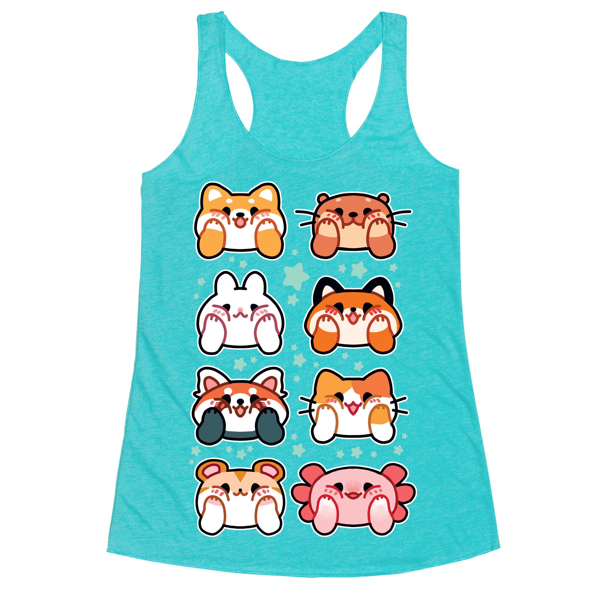 Kawaii Squishy Face Animals Racerback Tank