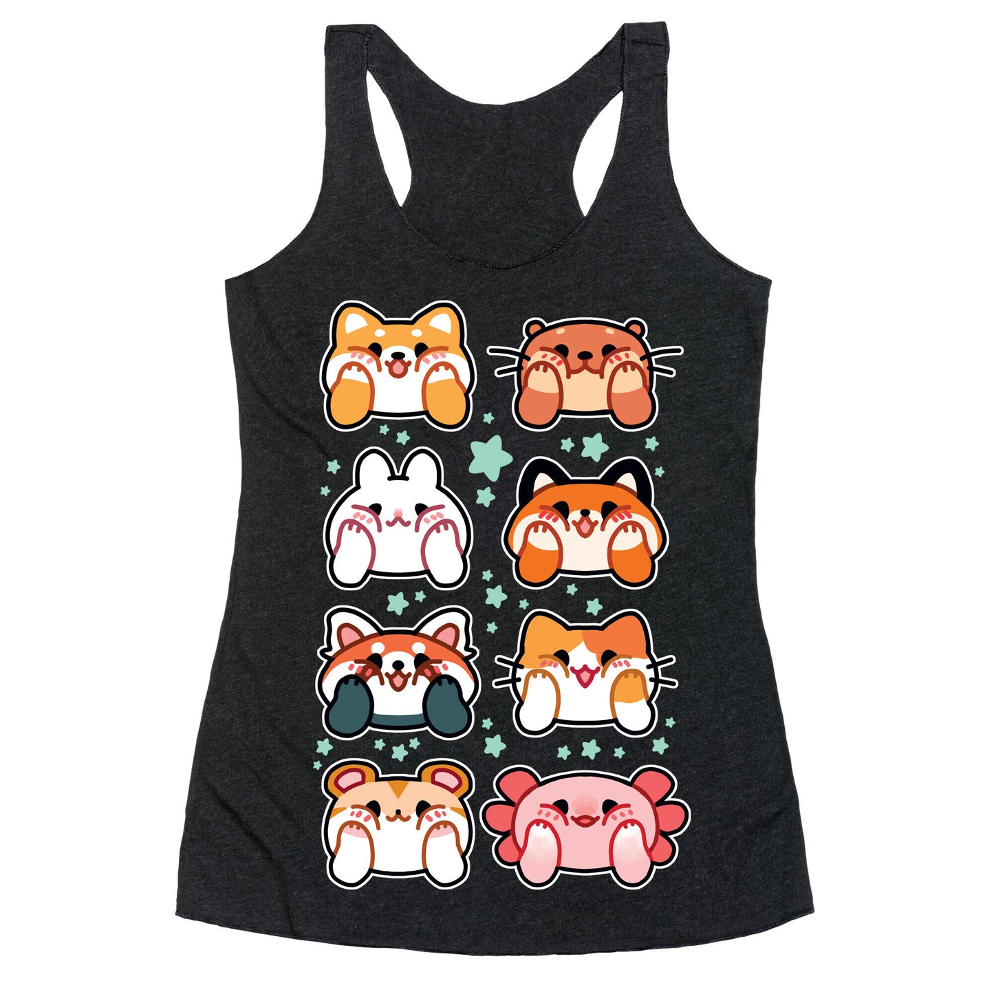 Kawaii Squishy Face Animals Racerback Tank