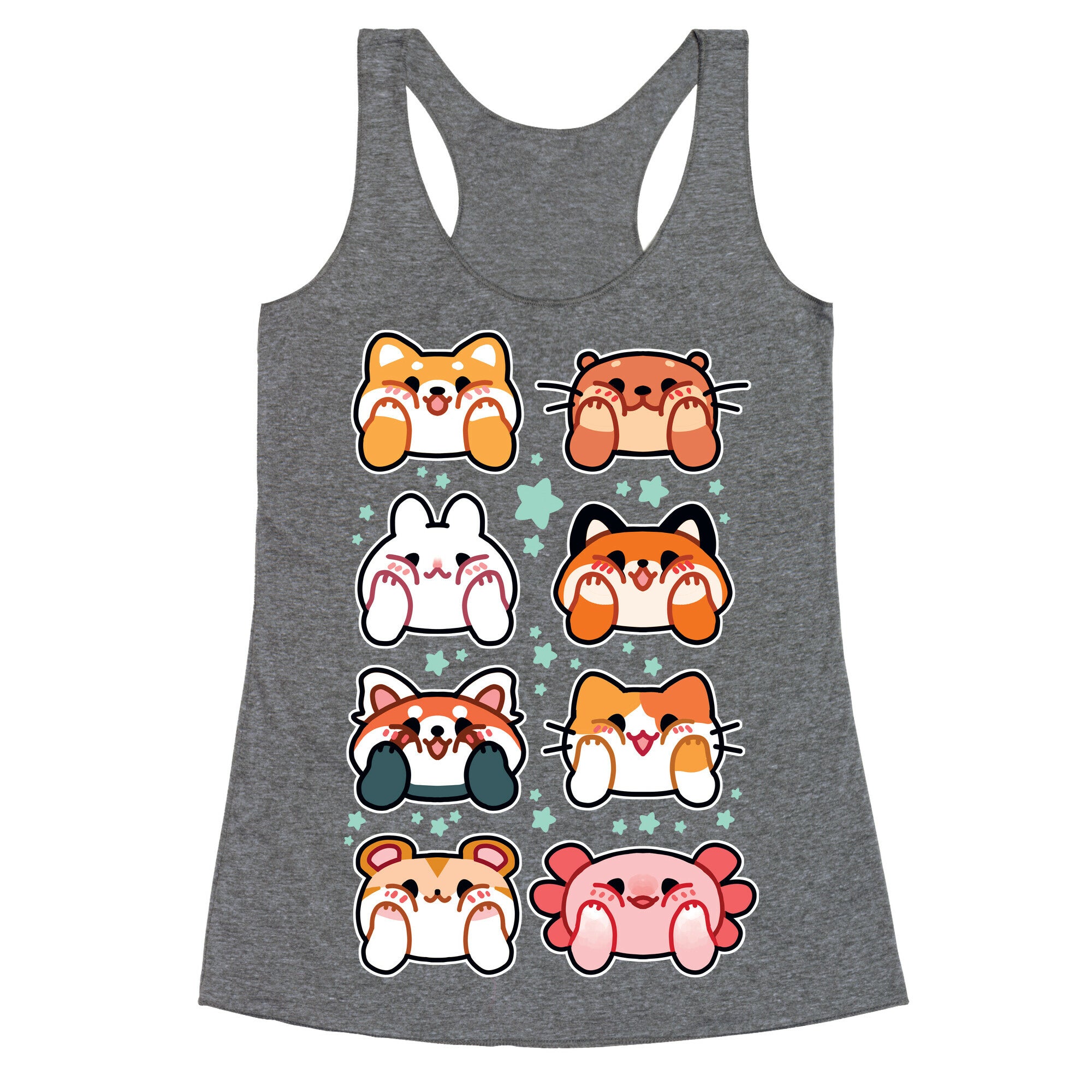 Kawaii Squishy Face Animals Racerback Tank