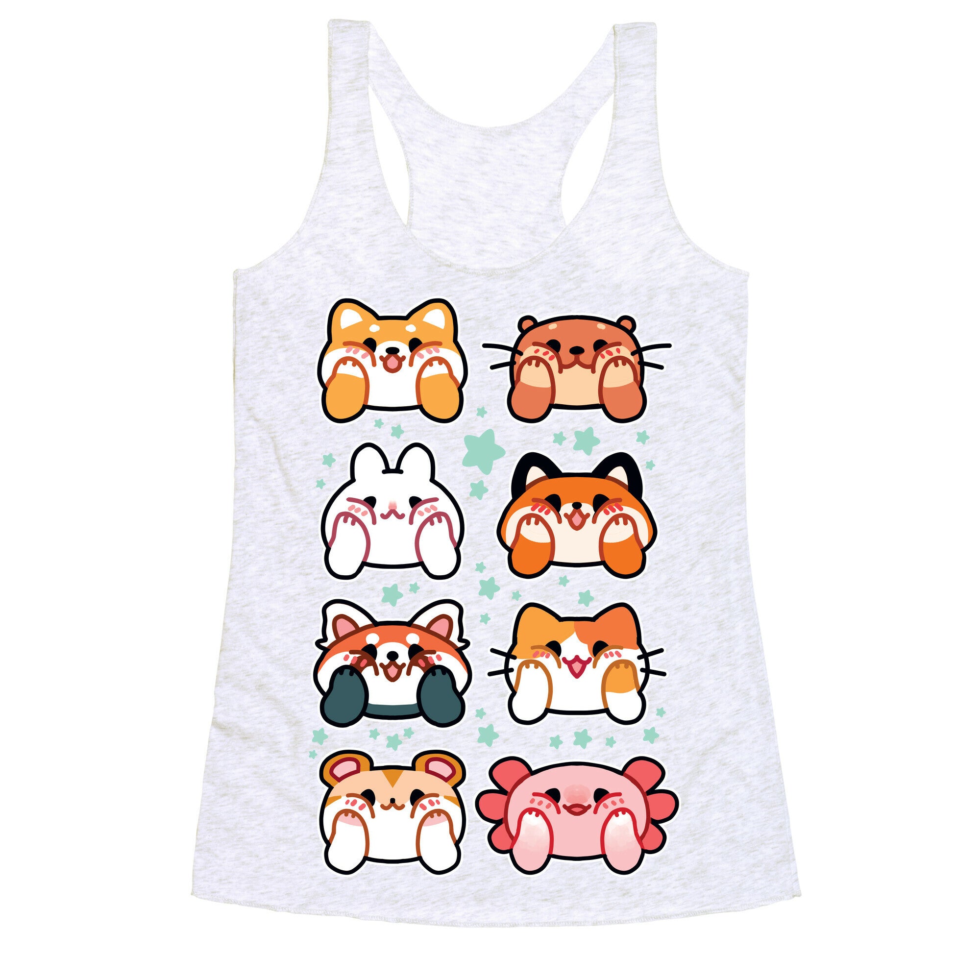 Kawaii Squishy Face Animals Racerback Tank