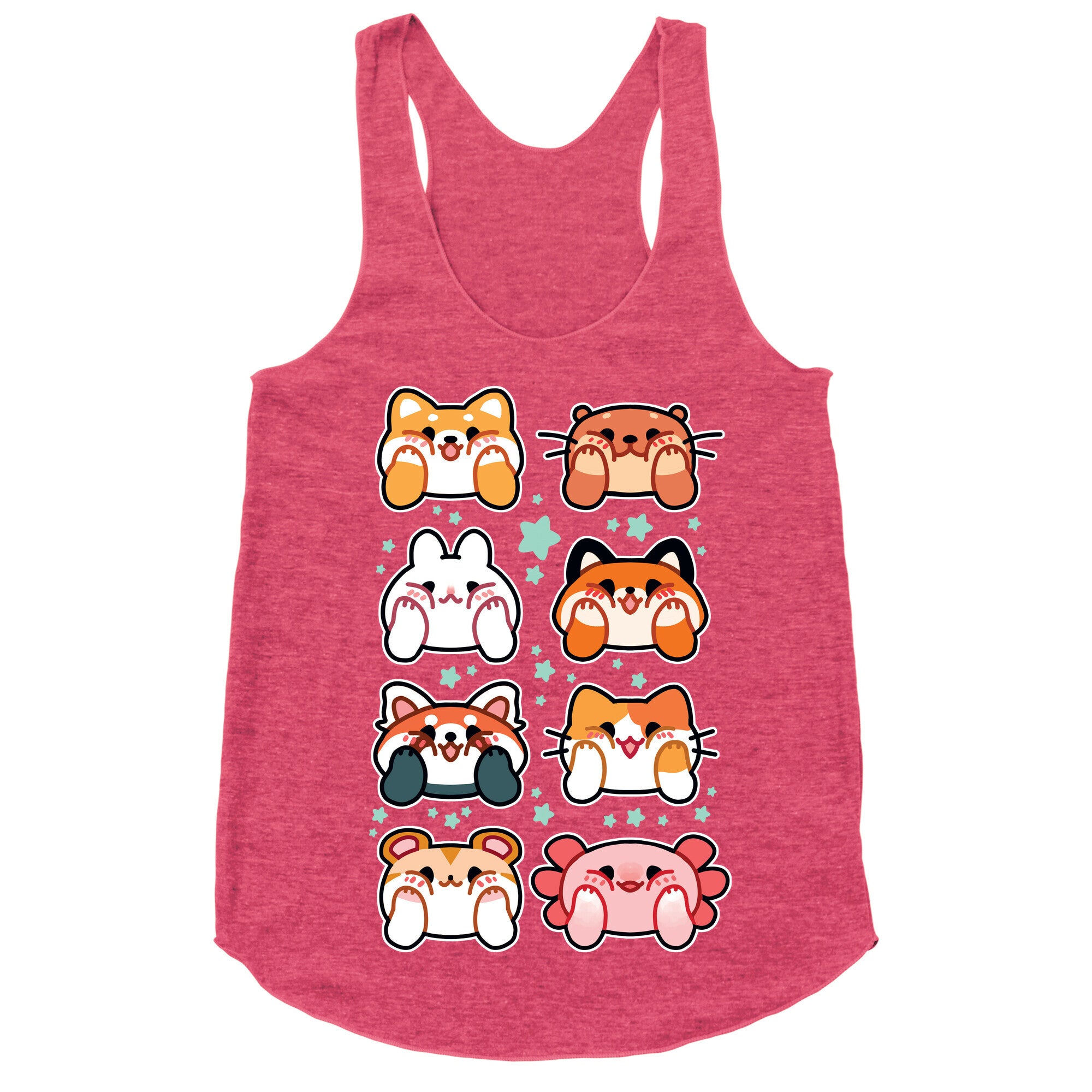 Kawaii Squishy Face Animals Racerback Tank