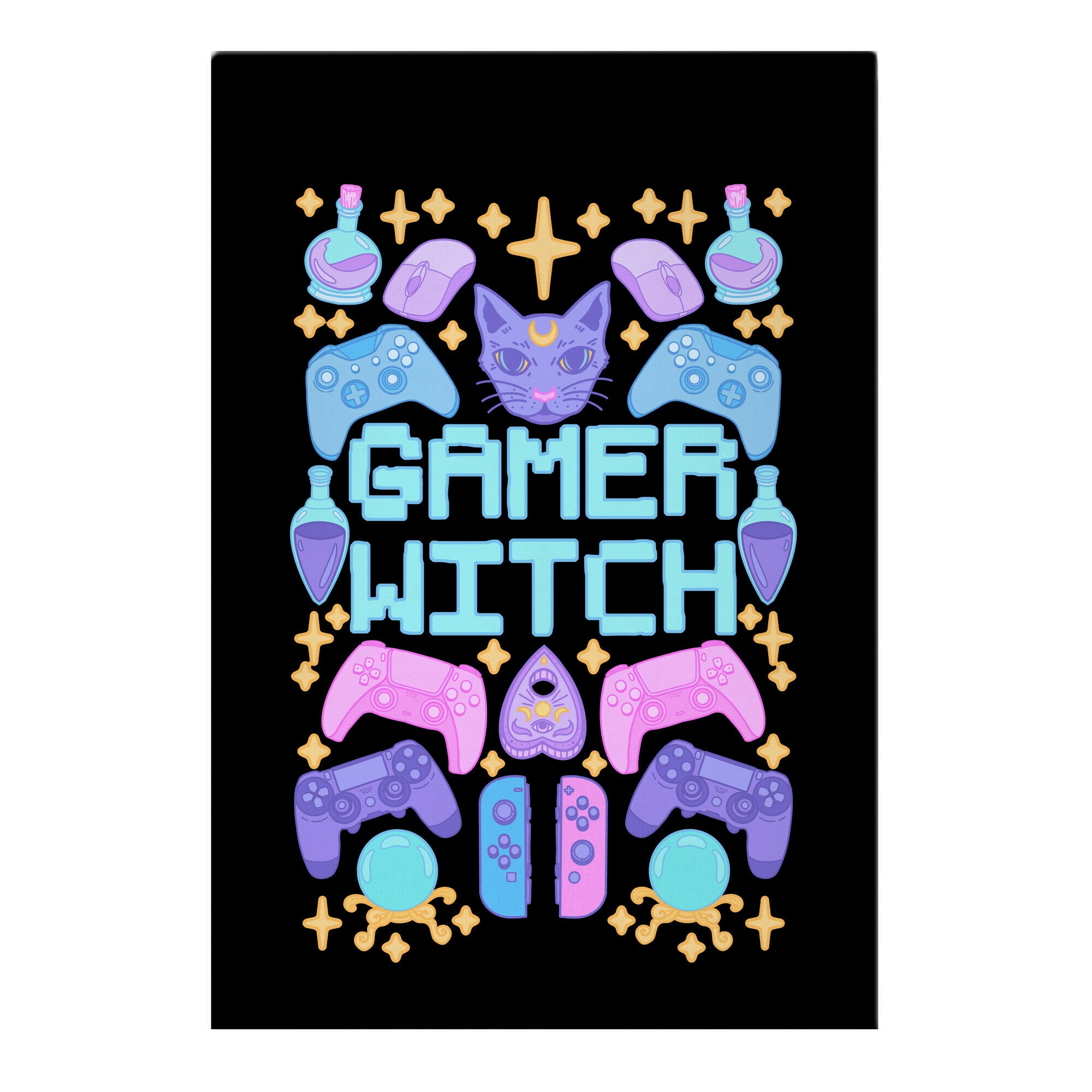 Gamer Witch Garden Flag