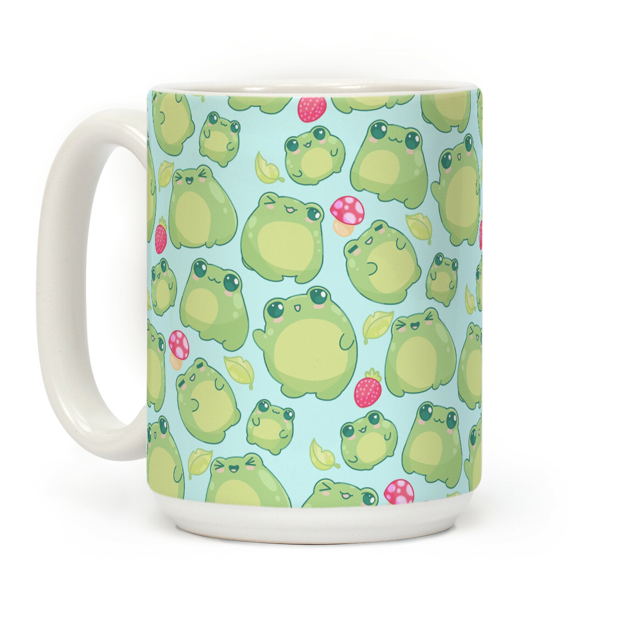 Kawaii Frogs Pattern Coffee Mug