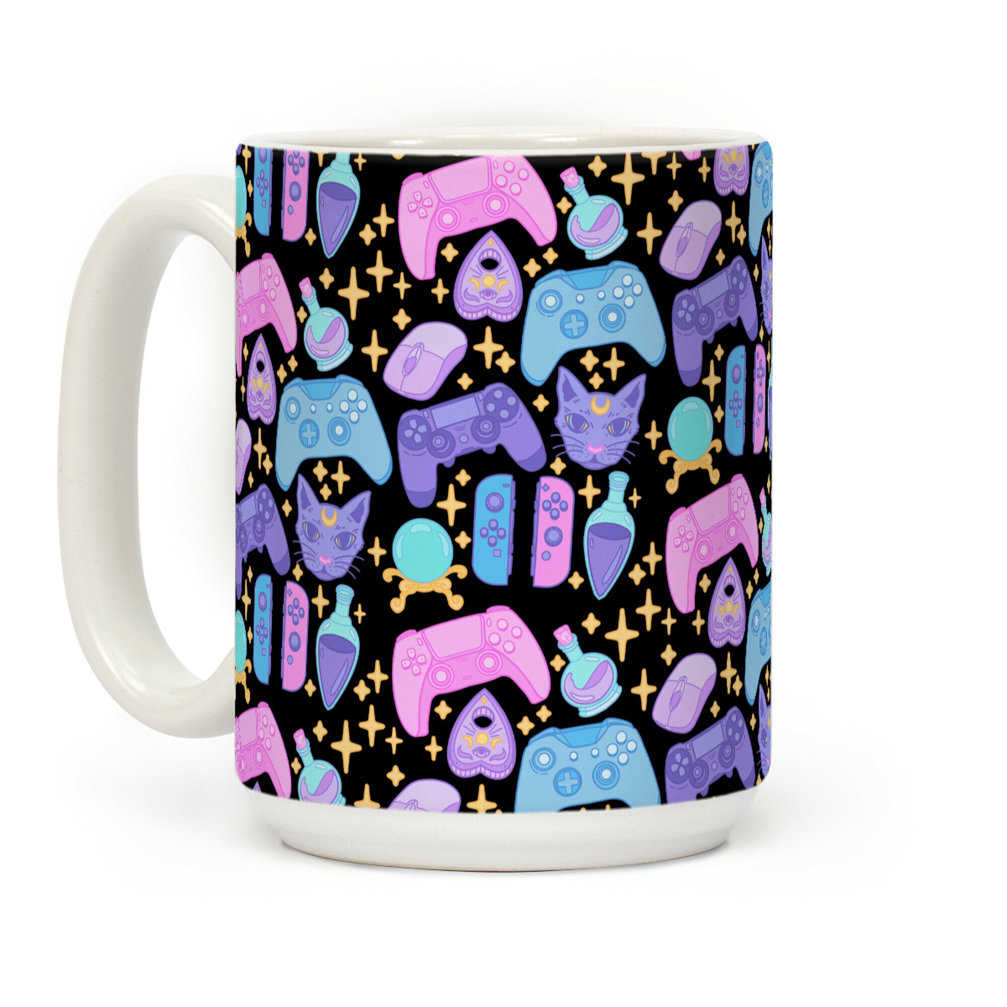 Gamer Witch Pattern Coffee Mug