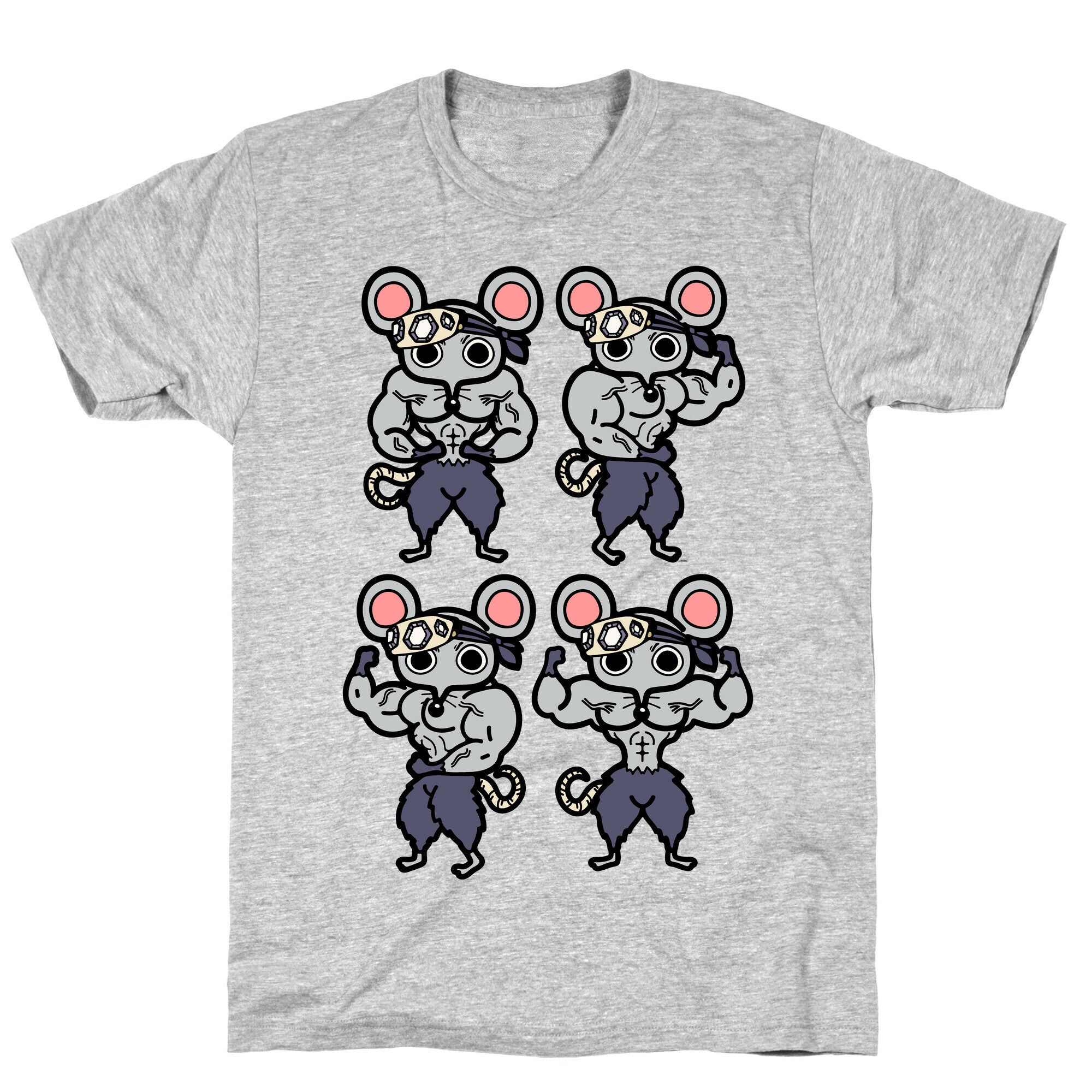 Muscle Mice Pattern Parody T-Shirt