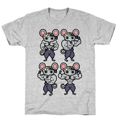 Muscle Mice Pattern Parody T-Shirt