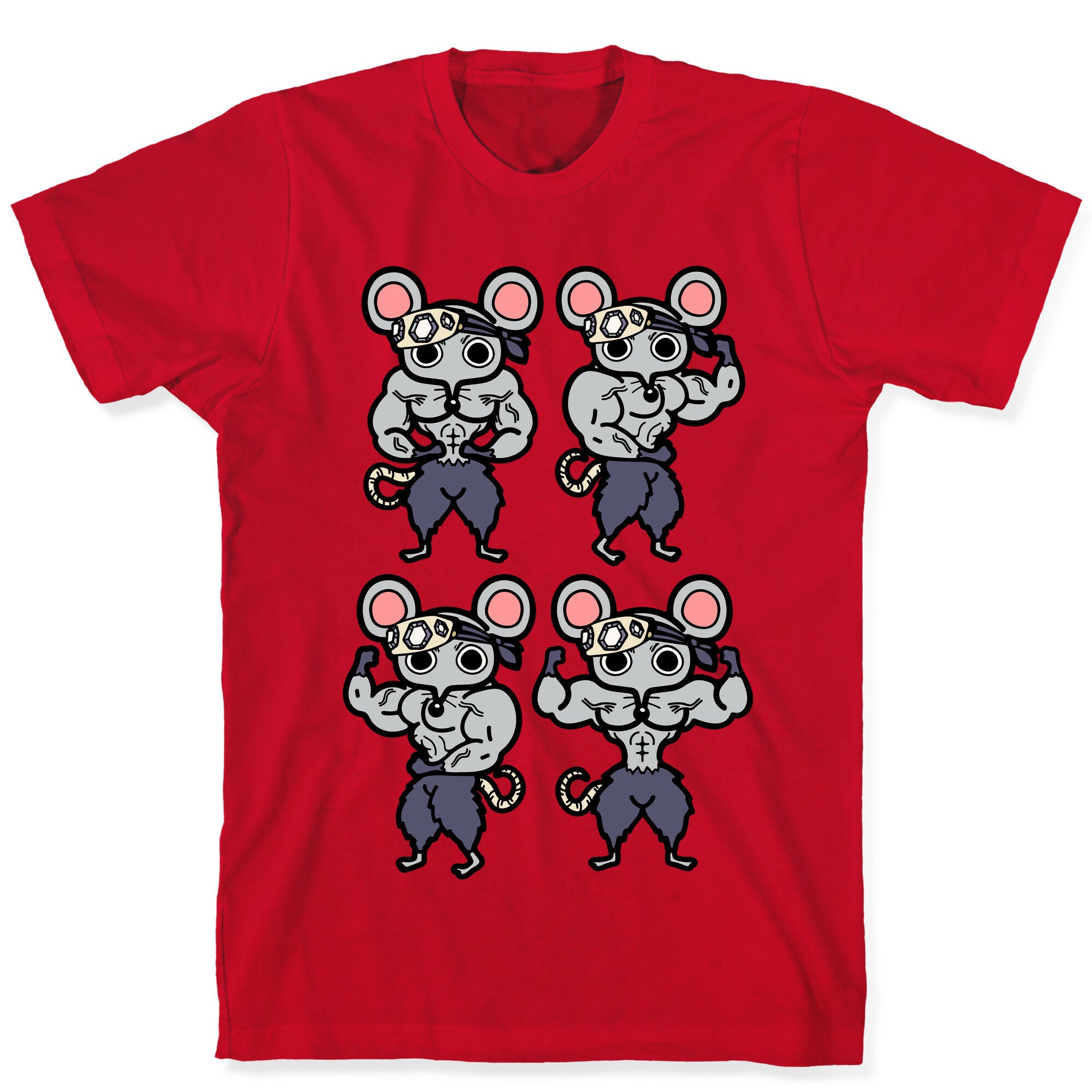 Muscle Mice Pattern Parody T-Shirt