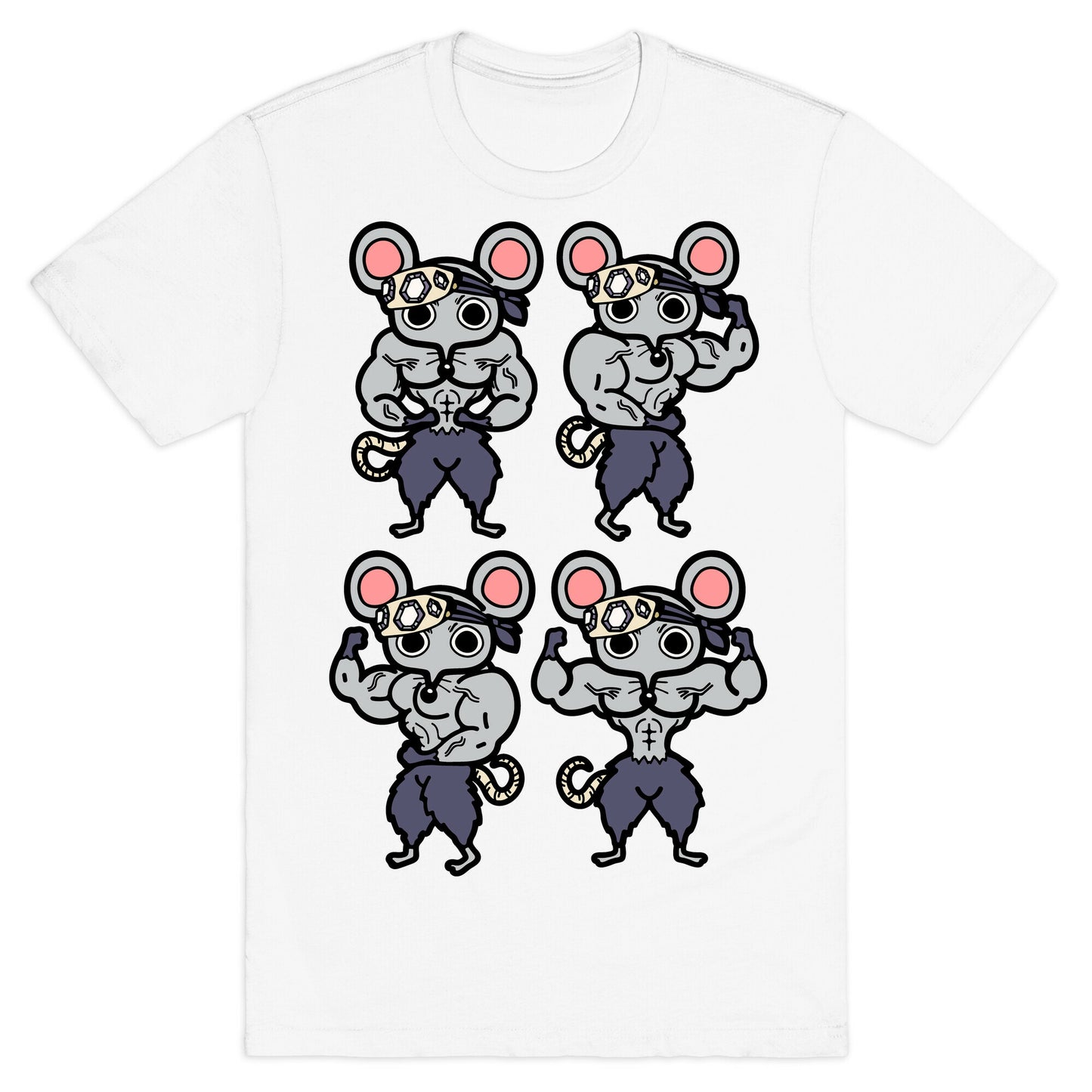 Muscle Mice Pattern Parody T-Shirt