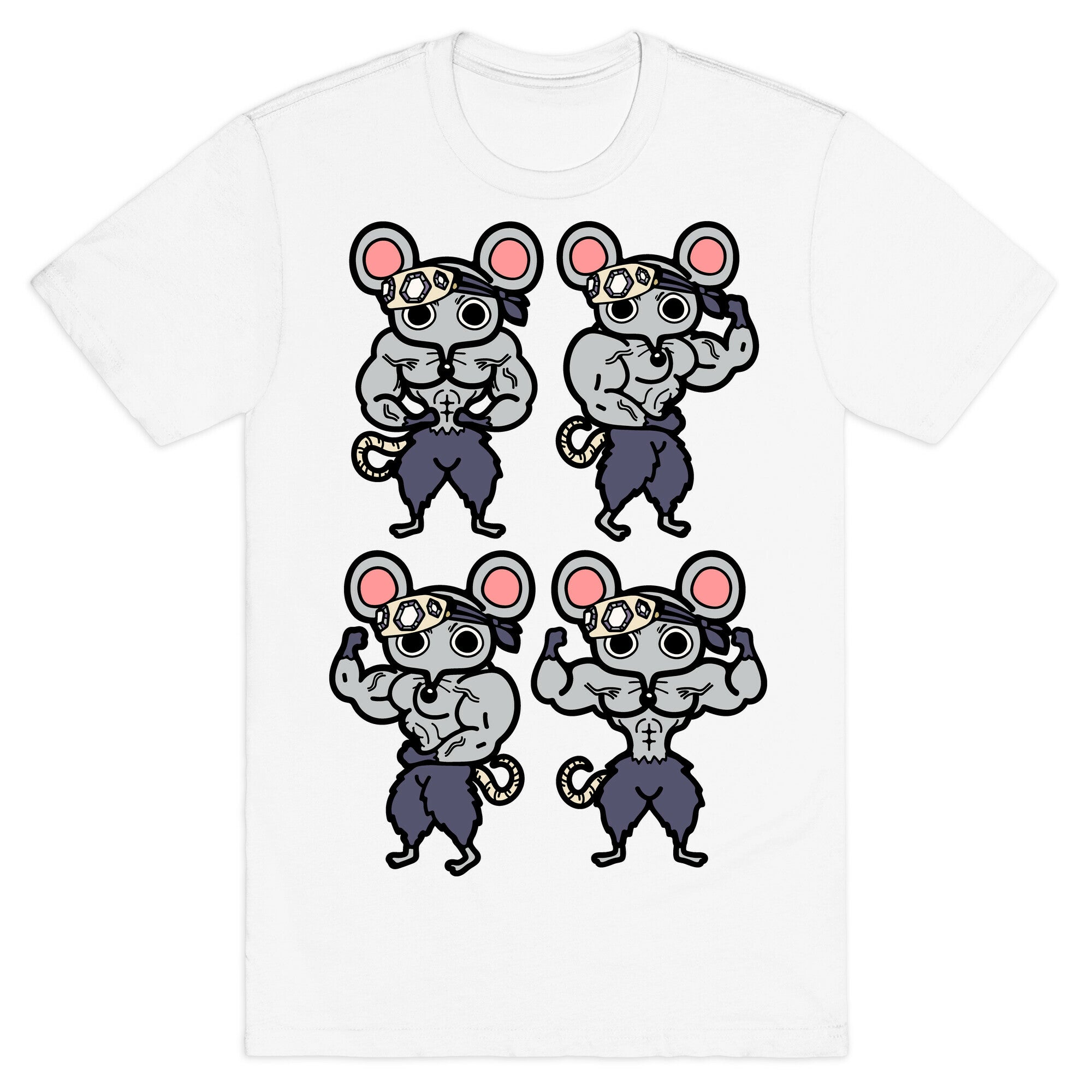 Muscle Mice Pattern Parody T-Shirt