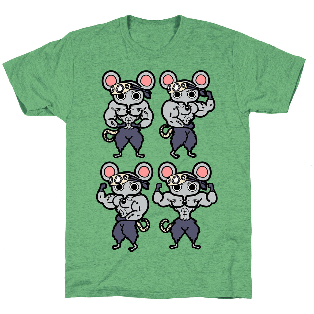 Muscle Mice Pattern Parody Unisex Triblend Tee