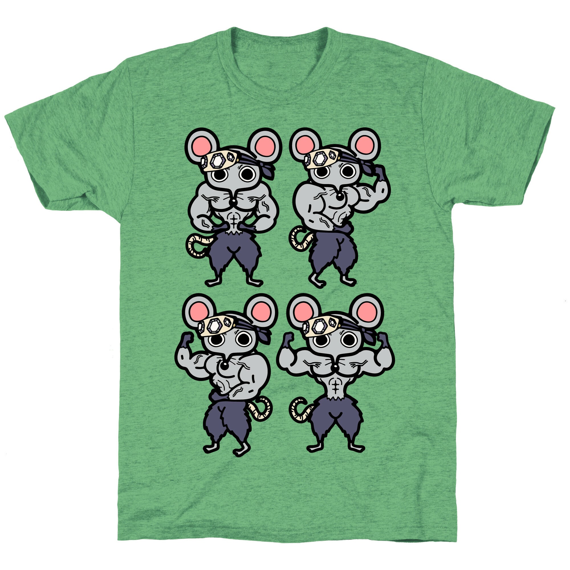 Muscle Mice Pattern Parody Unisex Triblend Tee