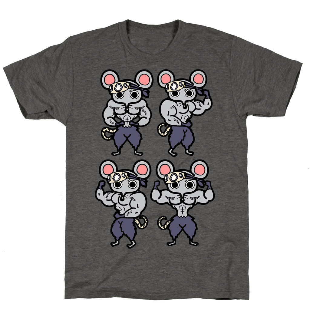 Muscle Mice Pattern Parody Unisex Triblend Tee