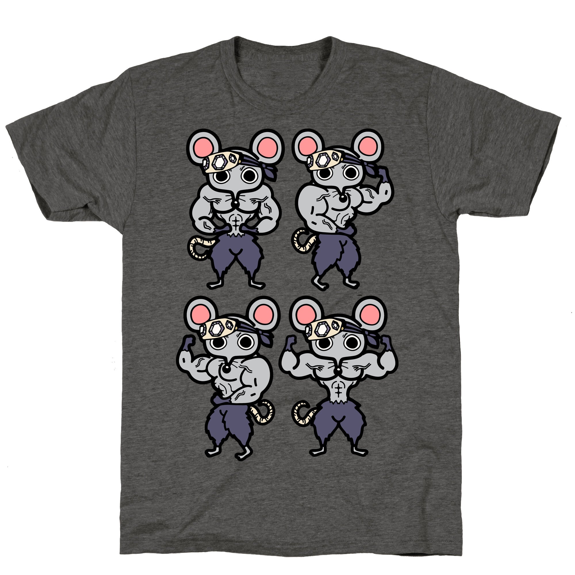 Muscle Mice Pattern Parody Unisex Triblend Tee