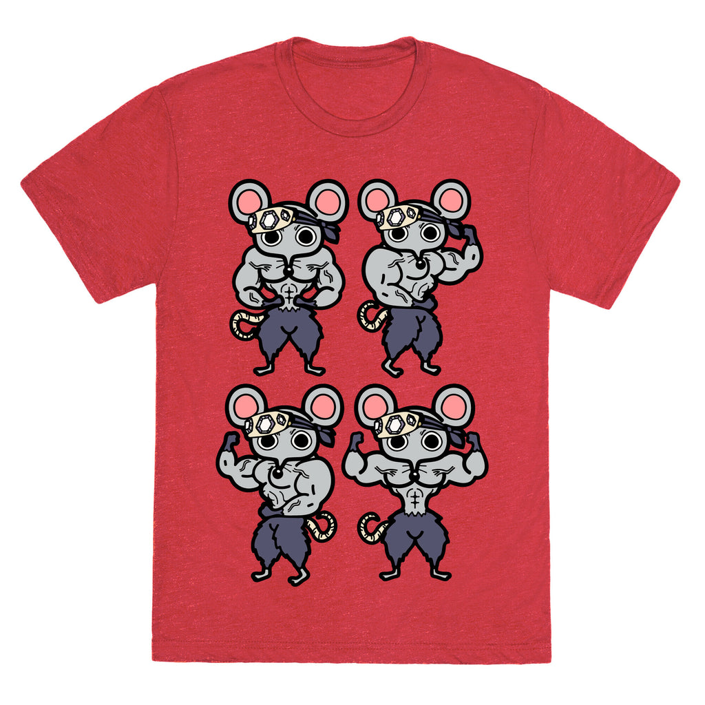 Muscle Mice Pattern Parody Unisex Triblend Tee