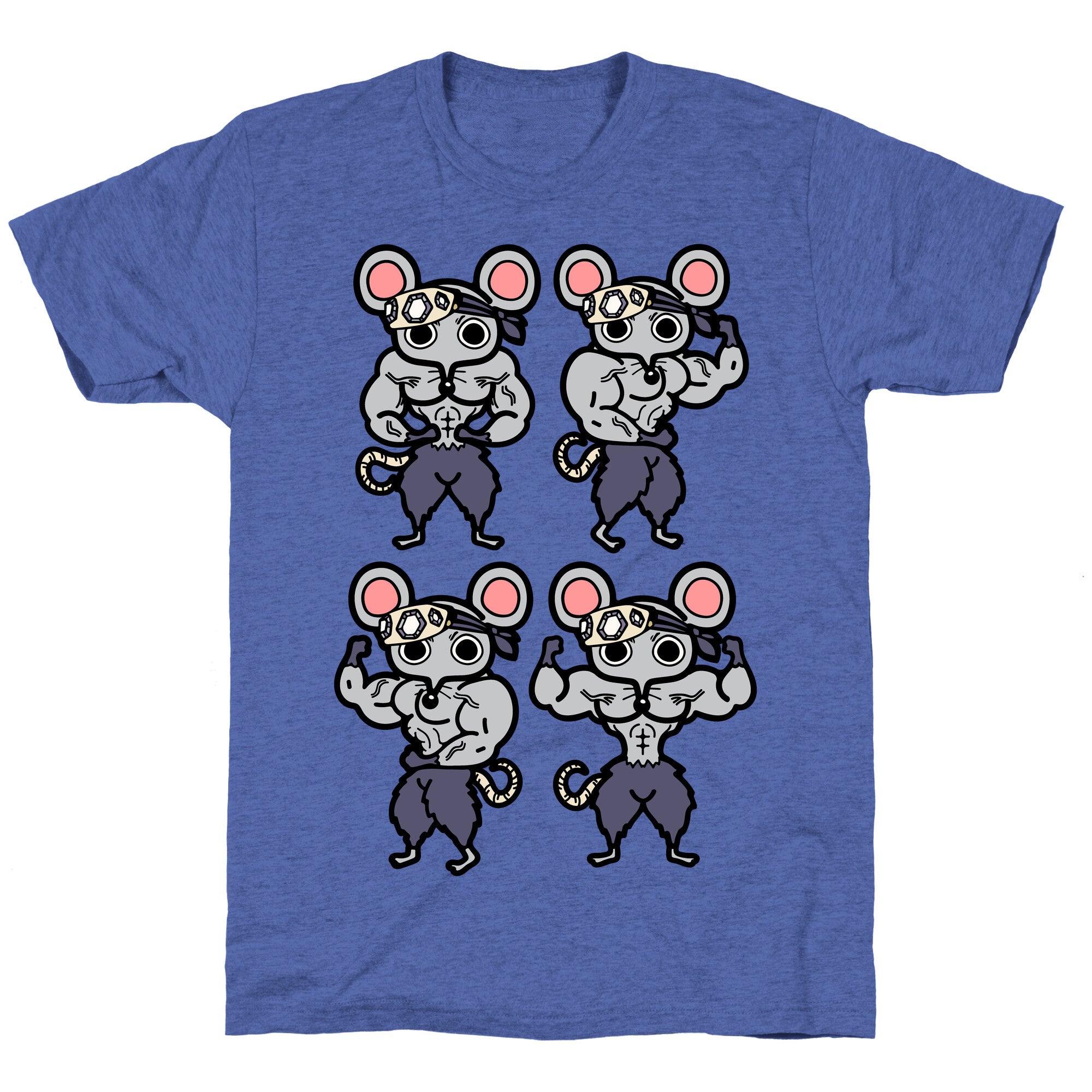 Muscle Mice Pattern Parody Unisex Triblend Tee