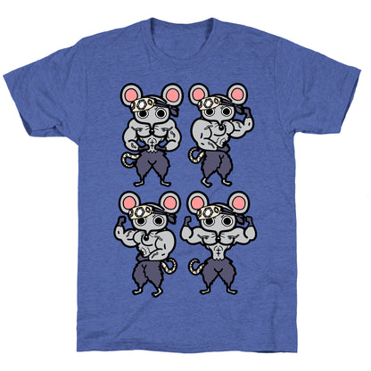 Muscle Mice Pattern Parody Unisex Triblend Tee