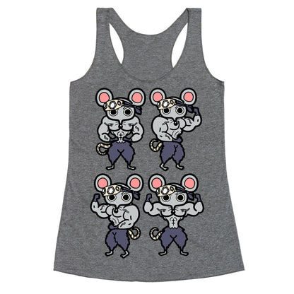 Muscle Mice Pattern Parody Racerback Tank