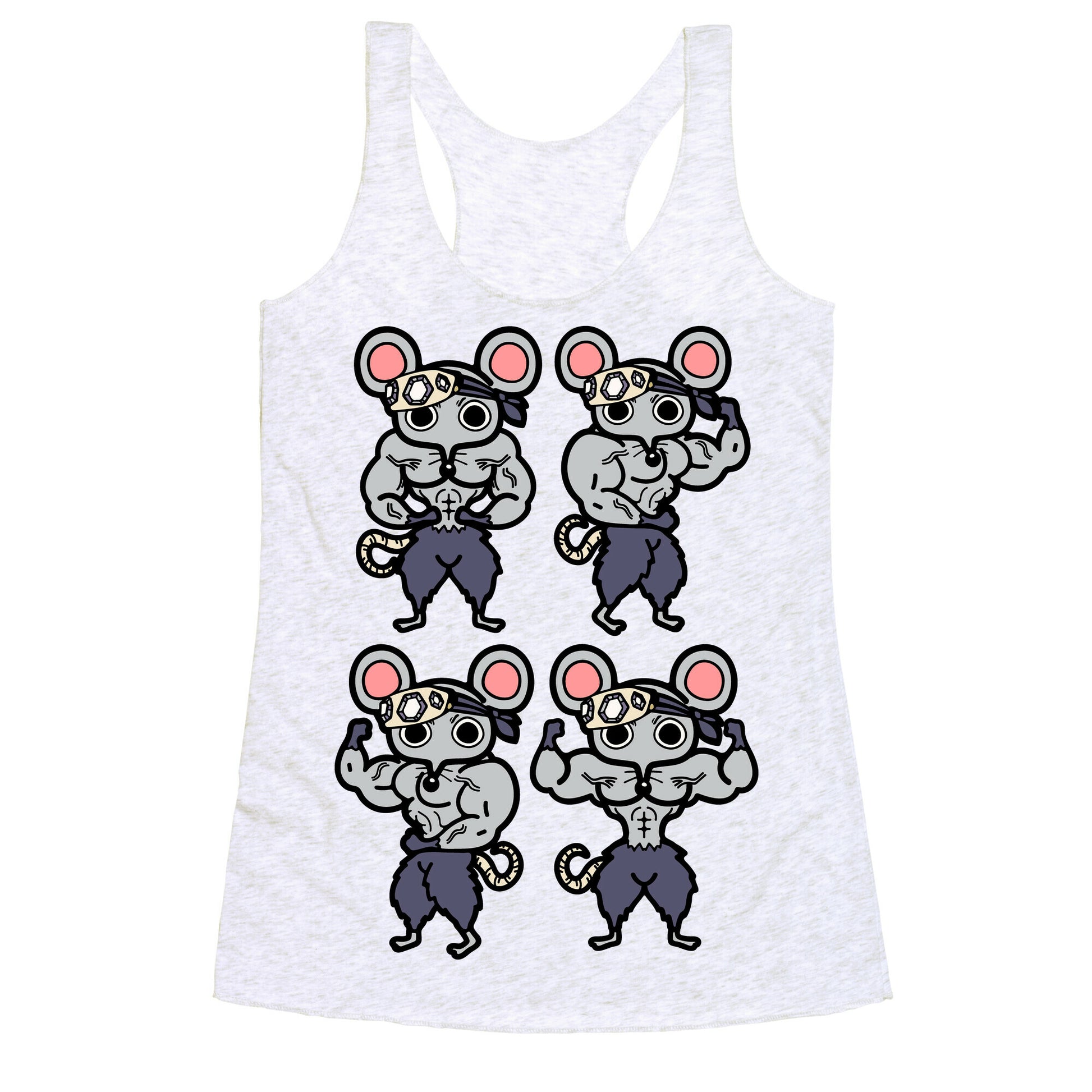 Muscle Mice Pattern Parody Racerback Tank